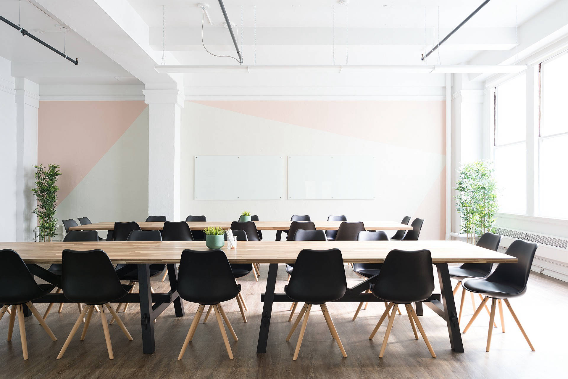 A pristine, modern office space cleaned by Miles Better Cleaning